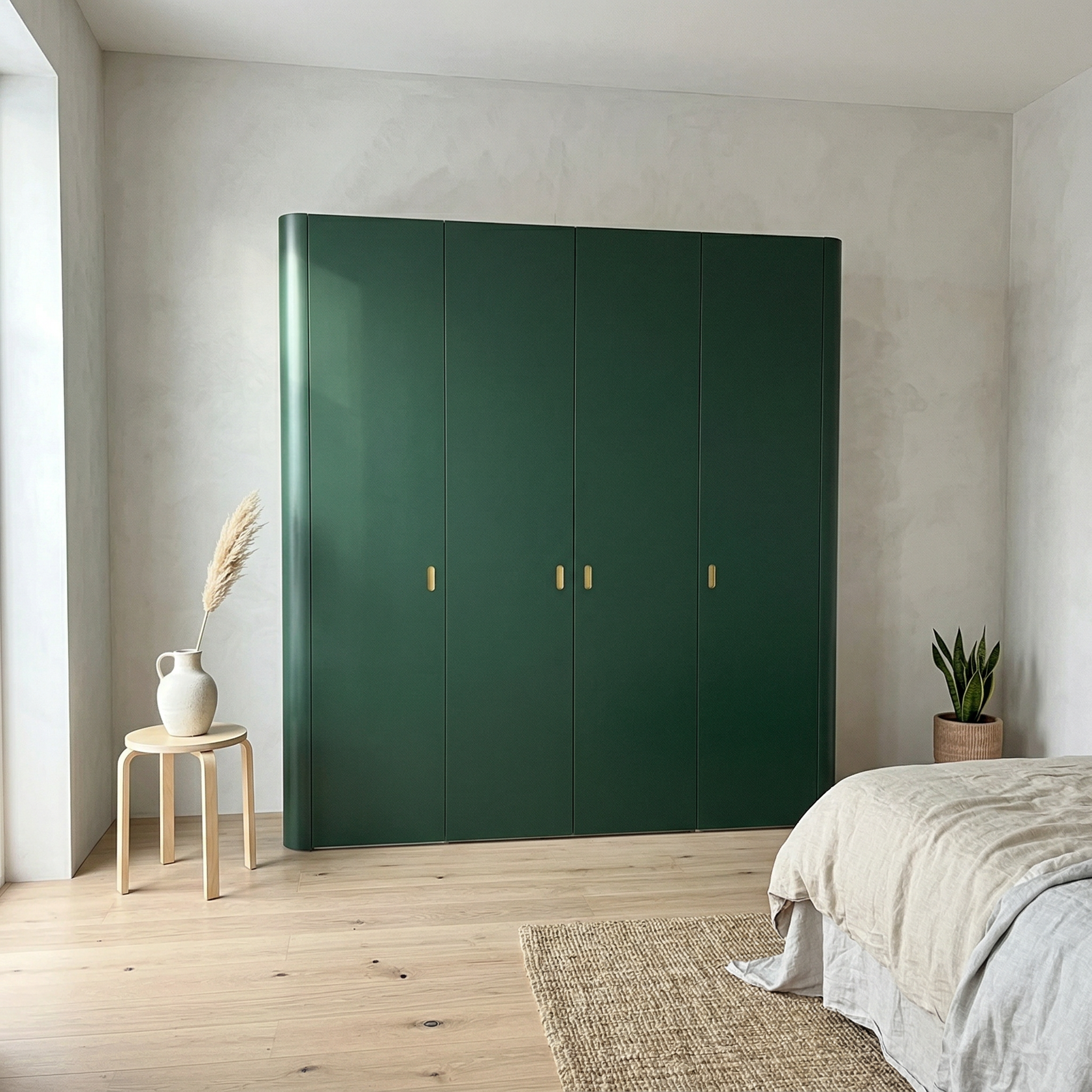 Eleganter PAX Schrank in tiefem Grün